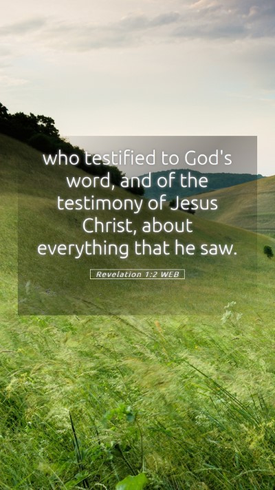 Picture 05 - Revelation 1:2 WEB Mobile Phone Wallpaper - who testified to God's word, and of the testimony - Mobile Bible Verse Wallpaper