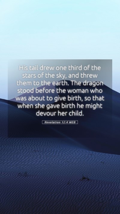 Picture 05 - Revelation 12:4 WEB Mobile Phone Wallpaper - His tail drew one third of the stars of the sky, - Mobile Bible Verse Wallpaper