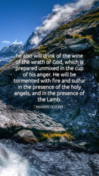Picture 05 - Revelation 14:10 WEB Mobile Phone Wallpaper - he also will drink of the wine of the wrath of - Mobile Bible Verse Wallpaper