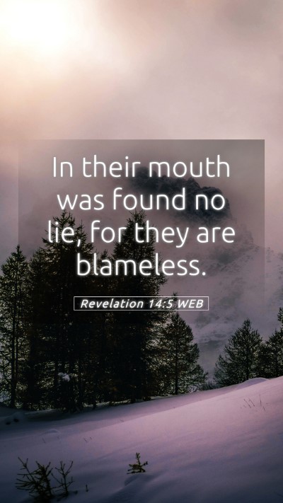 Picture 05 - Revelation 14:5 WEB Mobile Phone Wallpaper - In their mouth was found no lie, for they are - Mobile Bible Verse Wallpaper