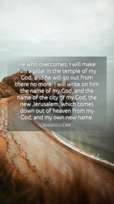 Picture 05 - Revelation 3:12 WEB Mobile Phone Wallpaper - He who overcomes, I will make him a pillar in the - Mobile Bible Verse Wallpaper