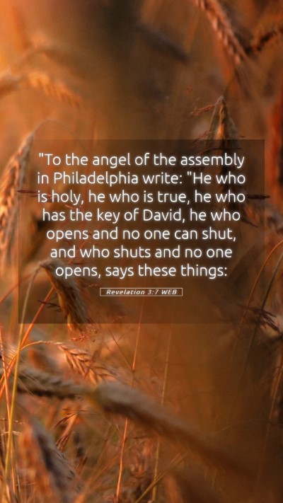 Picture 05 - Revelation 3:7 WEB Mobile Phone Wallpaper - 