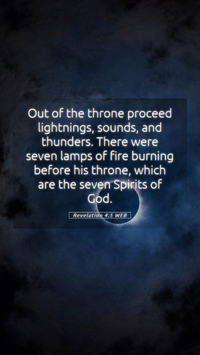 Picture 05 - Revelation 4:5 WEB Mobile Phone Wallpaper - Out of the throne proceed lightnings, sounds, and - Mobile Bible Verse Wallpaper