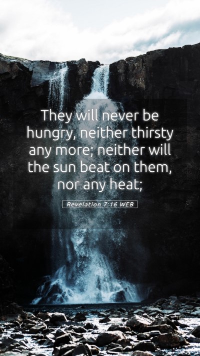 Picture 05 - Revelation 7:16 WEB Mobile Phone Wallpaper - They will never be hungry, neither thirsty any - Mobile Bible Verse Wallpaper