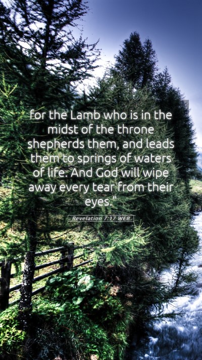 Picture 05 - Revelation 7:17 WEB Mobile Phone Wallpaper - for the Lamb who is in the midst of the throne - Mobile Bible Verse Wallpaper