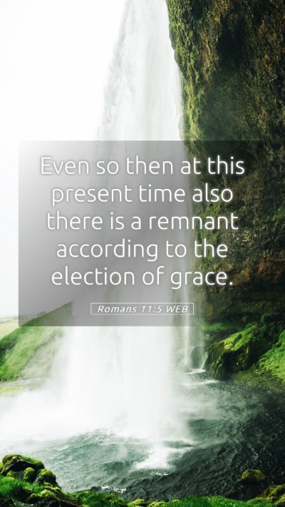 Picture 05 - Romans 11:5 WEB Mobile Phone Wallpaper - Even so then at this present time also there is a - Mobile Bible Verse Wallpaper