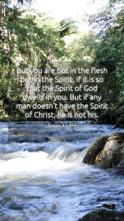 Picture 05 - Romans 8:9 WEB Mobile Phone Wallpaper - But you are not in the flesh but in the Spirit, - Mobile Bible Verse Wallpaper