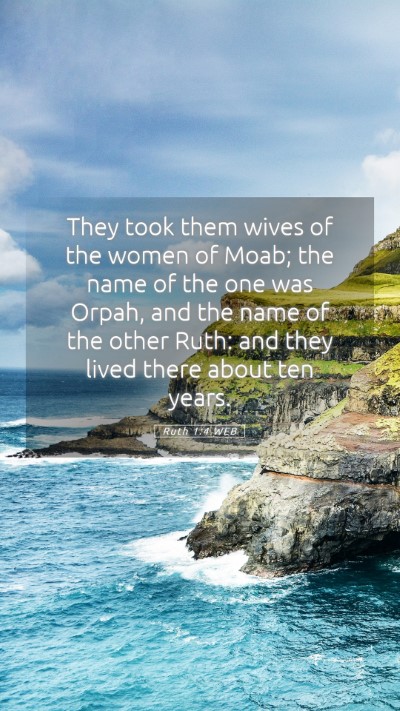 Picture 05 - Ruth 1:4 WEB Mobile Phone Wallpaper - They took them wives of the women of Moab; the - Mobile Bible Verse Wallpaper
