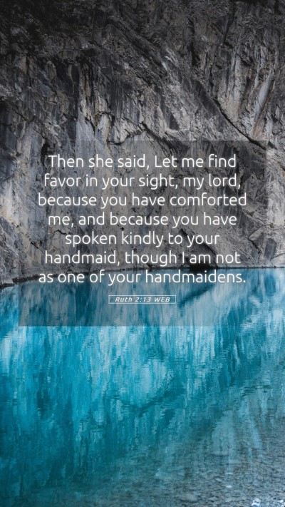 Picture 05 - Ruth 2:13 WEB Mobile Phone Wallpaper - Then she said, Let me find favor in your sight, - Mobile Bible Verse Wallpaper