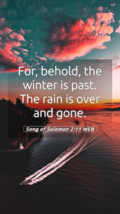 Picture 05 - Song of Solomon 2:11 WEB Mobile Phone Wallpaper - For, behold, the winter is past. The rain is over - Mobile Bible Verse Wallpaper