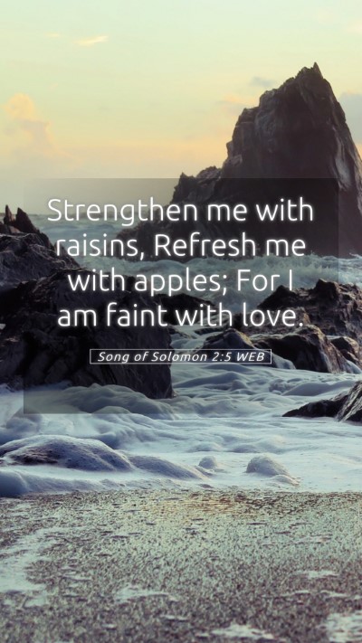 Picture 05 - Song of Solomon 2:5 WEB Mobile Phone Wallpaper - Strengthen me with raisins, Refresh me with - Mobile Bible Verse Wallpaper