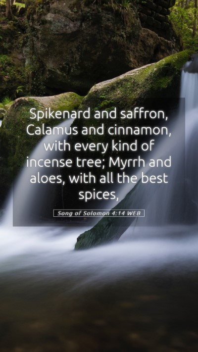 Picture 05 - Song of Solomon 4:14 WEB Mobile Phone Wallpaper - Spikenard and saffron, Calamus and cinnamon, with - Mobile Bible Verse Wallpaper