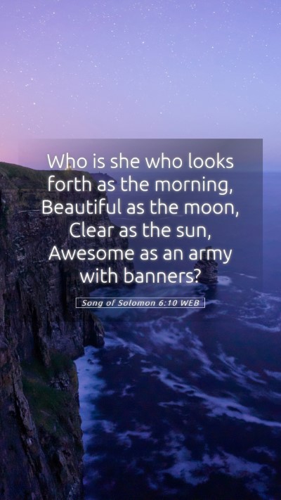 Picture 05 - Song of Solomon 6:10 WEB Mobile Phone Wallpaper - Who is she who looks forth as the morning, - Mobile Bible Verse Wallpaper