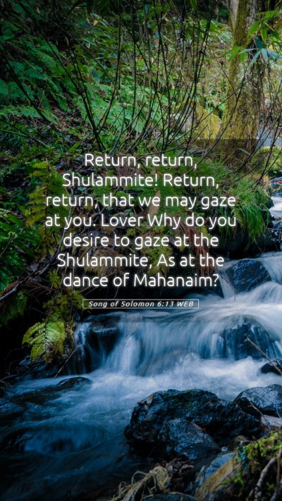 Picture 05 - Song of Solomon 6:13 WEB Mobile Phone Wallpaper - Return, return, Shulammite! Return, return, that - Mobile Bible Verse Wallpaper
