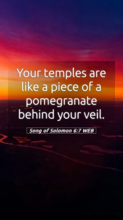 Picture 05 - Song of Solomon 6:7 WEB Mobile Phone Wallpaper - Your temples are like a piece of a pomegranate - Mobile Bible Verse Wallpaper