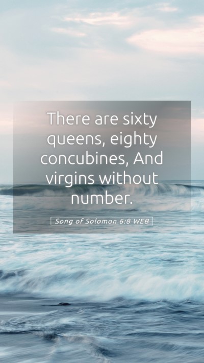 Picture 05 - Song of Solomon 6:8 WEB Mobile Phone Wallpaper - There are sixty queens, eighty concubines, And - Mobile Bible Verse Wallpaper