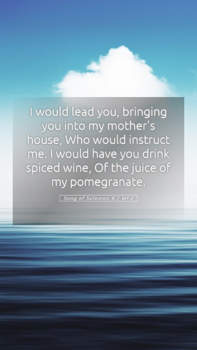 Picture 05 - Song of Solomon 8:2 WEB Mobile Phone Wallpaper - I would lead you, bringing you into my mother's - Mobile Bible Verse Wallpaper