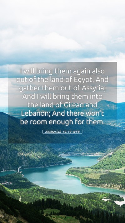 Picture 05 - Zechariah 10:10 WEB Mobile Phone Wallpaper - I will bring them again also out of the land of - Mobile Bible Verse Wallpaper