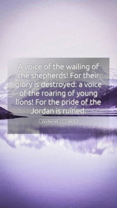 Picture 05 - Zechariah 11:3 WEB Mobile Phone Wallpaper - A voice of the wailing of the shepherds! For - Mobile Bible Verse Wallpaper