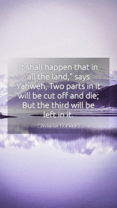 Picture 05 - Zechariah 13:8 WEB Mobile Phone Wallpaper - It shall happen that in all the land,