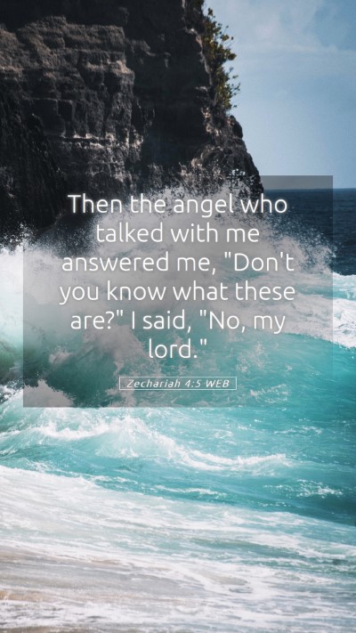 Picture 05 - Zechariah 4:5 WEB Mobile Phone Wallpaper - Then the angel who talked with me answered me, - Mobile Bible Verse Wallpaper