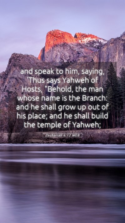Picture 05 - Zechariah 6:12 WEB Mobile Phone Wallpaper - and speak to him, saying, 'Thus says Yahweh of - Mobile Bible Verse Wallpaper