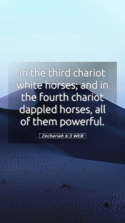 Picture 05 - Zechariah 6:3 WEB Mobile Phone Wallpaper - in the third chariot white horses; and in the - Mobile Bible Verse Wallpaper