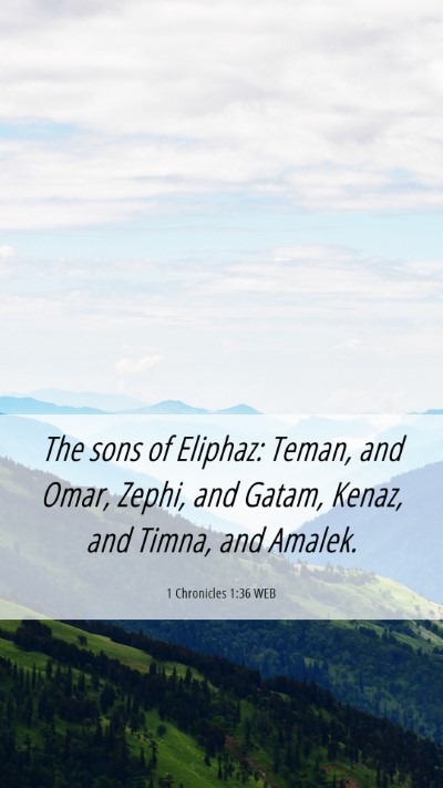Picture 06 - 1 Chronicles 1:36 WEB Mobile Phone Wallpaper - The sons of Eliphaz: Teman, and Omar, Zephi, and - Mobile Bible Verse Wallpaper