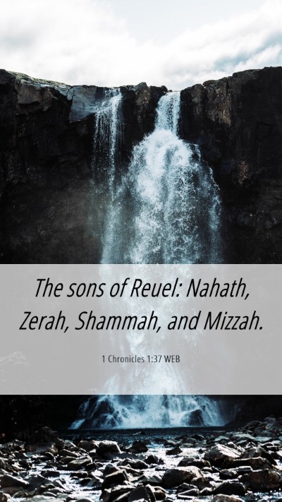 Picture 06 - 1 Chronicles 1:37 WEB Mobile Phone Wallpaper - The sons of Reuel: Nahath, Zerah, Shammah, and - Mobile Bible Verse Wallpaper