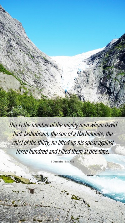 Picture 06 - 1 Chronicles 11:11 WEB Mobile Phone Wallpaper - This is the number of the mighty men whom David - Mobile Bible Verse Wallpaper