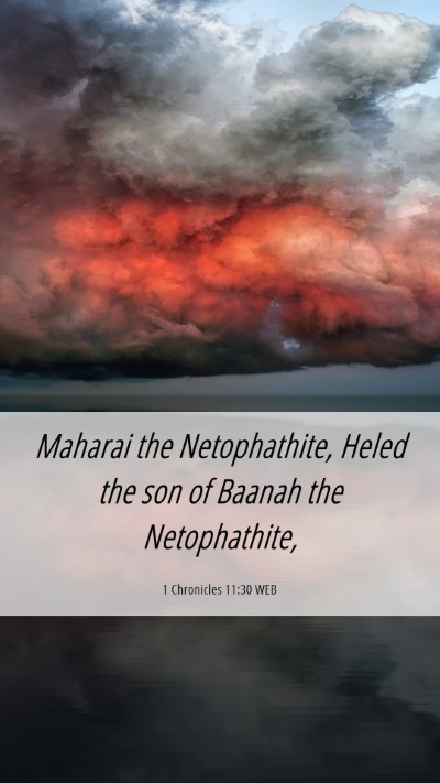 Picture 06 - 1 Chronicles 11:30 WEB Mobile Phone Wallpaper - Maharai the Netophathite, Heled the son of Baanah - Mobile Bible Verse Wallpaper