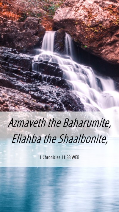 Picture 06 - 1 Chronicles 11:33 WEB Mobile Phone Wallpaper - Azmaveth the Baharumite, Eliahba the - Mobile Bible Verse Wallpaper