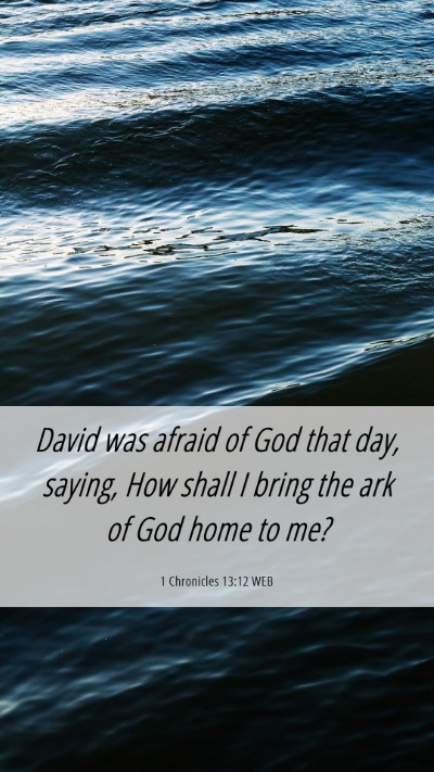 Picture 06 - 1 Chronicles 13:12 WEB Mobile Phone Wallpaper - David was afraid of God that day, saying, How - Mobile Bible Verse Wallpaper