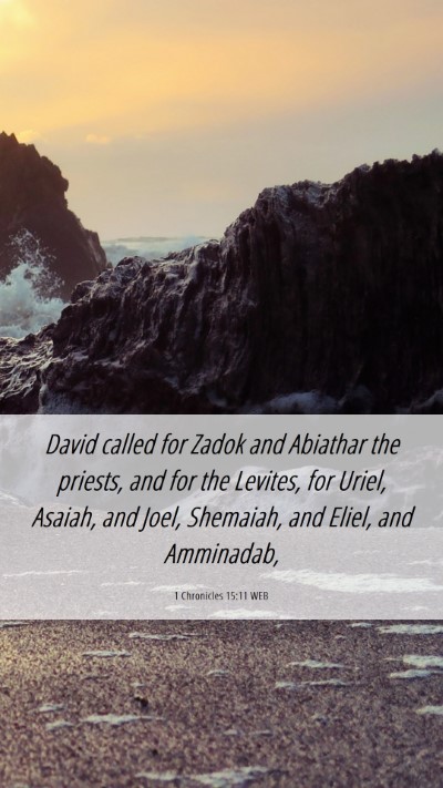 Picture 06 - 1 Chronicles 15:11 WEB Mobile Phone Wallpaper - David called for Zadok and Abiathar the priests, - Mobile Bible Verse Wallpaper