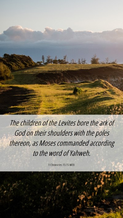Picture 06 - 1 Chronicles 15:15 WEB Mobile Phone Wallpaper - The children of the Levites bore the ark of God - Mobile Bible Verse Wallpaper