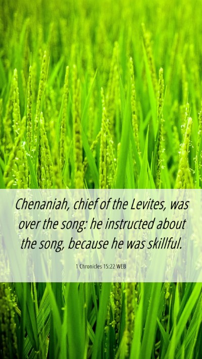 Picture 06 - 1 Chronicles 15:22 WEB Mobile Phone Wallpaper - Chenaniah, chief of the Levites, was over the - Mobile Bible Verse Wallpaper