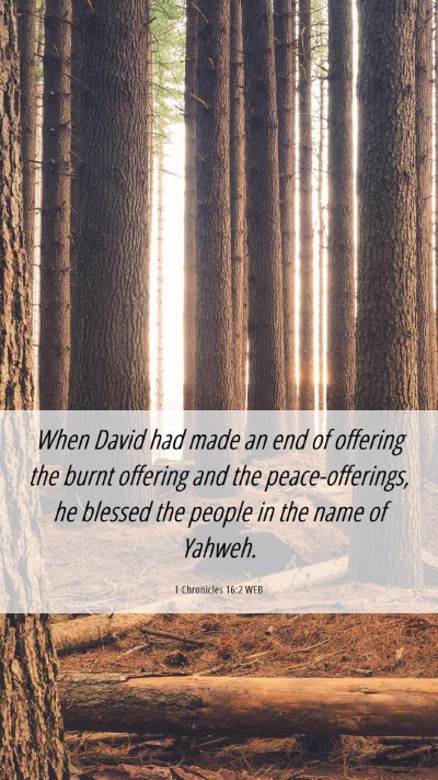 Picture 06 - 1 Chronicles 16:2 WEB Mobile Phone Wallpaper - When David had made an end of offering the burnt - Mobile Bible Verse Wallpaper