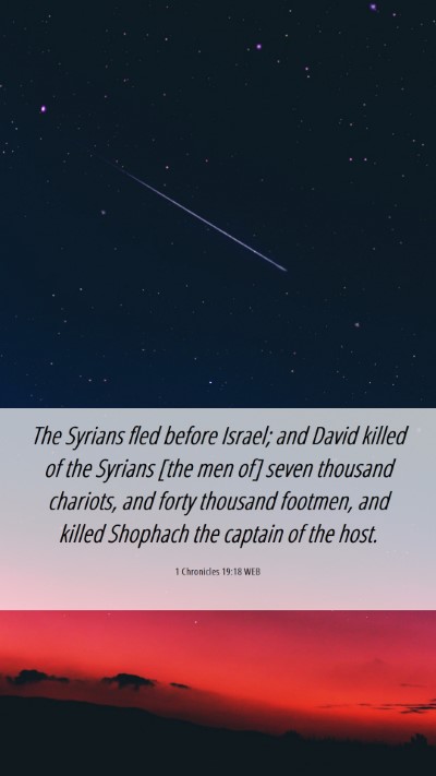 Picture 06 - 1 Chronicles 19:18 WEB Mobile Phone Wallpaper - The Syrians fled before Israel; and David killed - Mobile Bible Verse Wallpaper