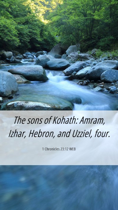Picture 06 - 1 Chronicles 23:12 WEB Mobile Phone Wallpaper - The sons of Kohath: Amram, Izhar, Hebron, and - Mobile Bible Verse Wallpaper