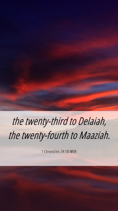 Picture 06 - 1 Chronicles 24:18 WEB Mobile Phone Wallpaper - the twenty-third to Delaiah, the twenty-fourth to - Mobile Bible Verse Wallpaper