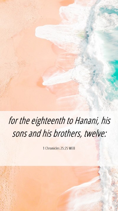 Picture 06 - 1 Chronicles 25:25 WEB Mobile Phone Wallpaper - for the eighteenth to Hanani, his sons and his - Mobile Bible Verse Wallpaper
