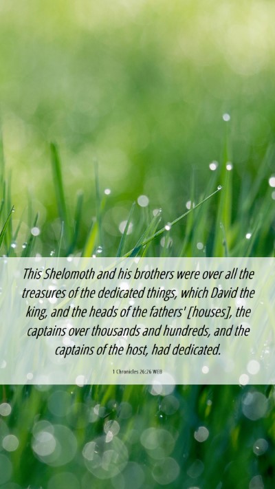 Picture 06 - 1 Chronicles 26:26 WEB Mobile Phone Wallpaper - This Shelomoth and his brothers were over all the - Mobile Bible Verse Wallpaper
