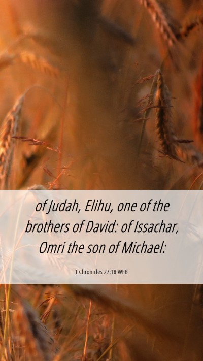 Picture 06 - 1 Chronicles 27:18 WEB Mobile Phone Wallpaper - of Judah, Elihu, one of the brothers of David: of - Mobile Bible Verse Wallpaper