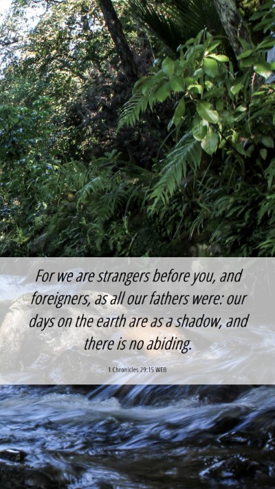 Picture 06 - 1 Chronicles 29:15 WEB Mobile Phone Wallpaper - For we are strangers before you, and foreigners, - Mobile Bible Verse Wallpaper