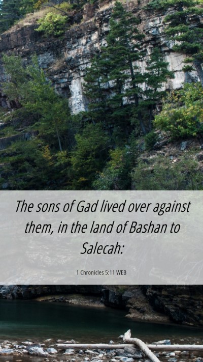 Picture 06 - 1 Chronicles 5:11 WEB Mobile Phone Wallpaper - The sons of Gad lived over against them, in the - Mobile Bible Verse Wallpaper