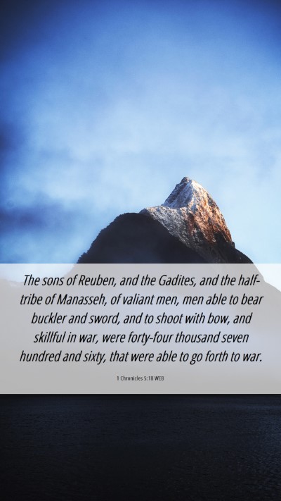 Picture 06 - 1 Chronicles 5:18 WEB Mobile Phone Wallpaper - The sons of Reuben, and the Gadites, and the - Mobile Bible Verse Wallpaper