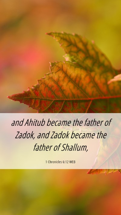 Picture 06 - 1 Chronicles 6:12 WEB Mobile Phone Wallpaper - and Ahitub became the father of Zadok, and Zadok - Mobile Bible Verse Wallpaper