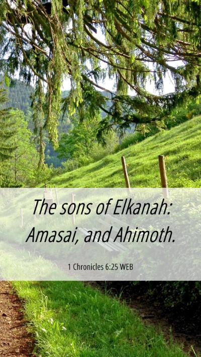 Picture 06 - 1 Chronicles 6:25 WEB Mobile Phone Wallpaper - The sons of Elkanah: Amasai, and - Mobile Bible Verse Wallpaper