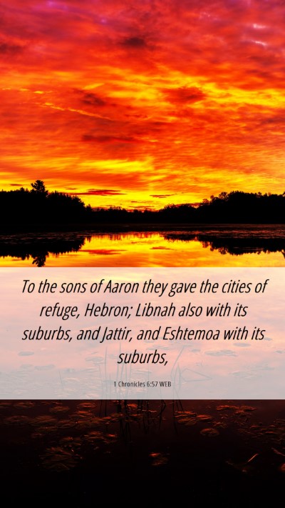 Picture 06 - 1 Chronicles 6:57 WEB Mobile Phone Wallpaper - To the sons of Aaron they gave the cities of - Mobile Bible Verse Wallpaper