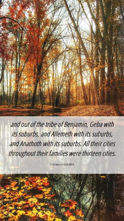 Picture 06 - 1 Chronicles 6:60 WEB Mobile Phone Wallpaper - and out of the tribe of Benjamin, Geba with its - Mobile Bible Verse Wallpaper